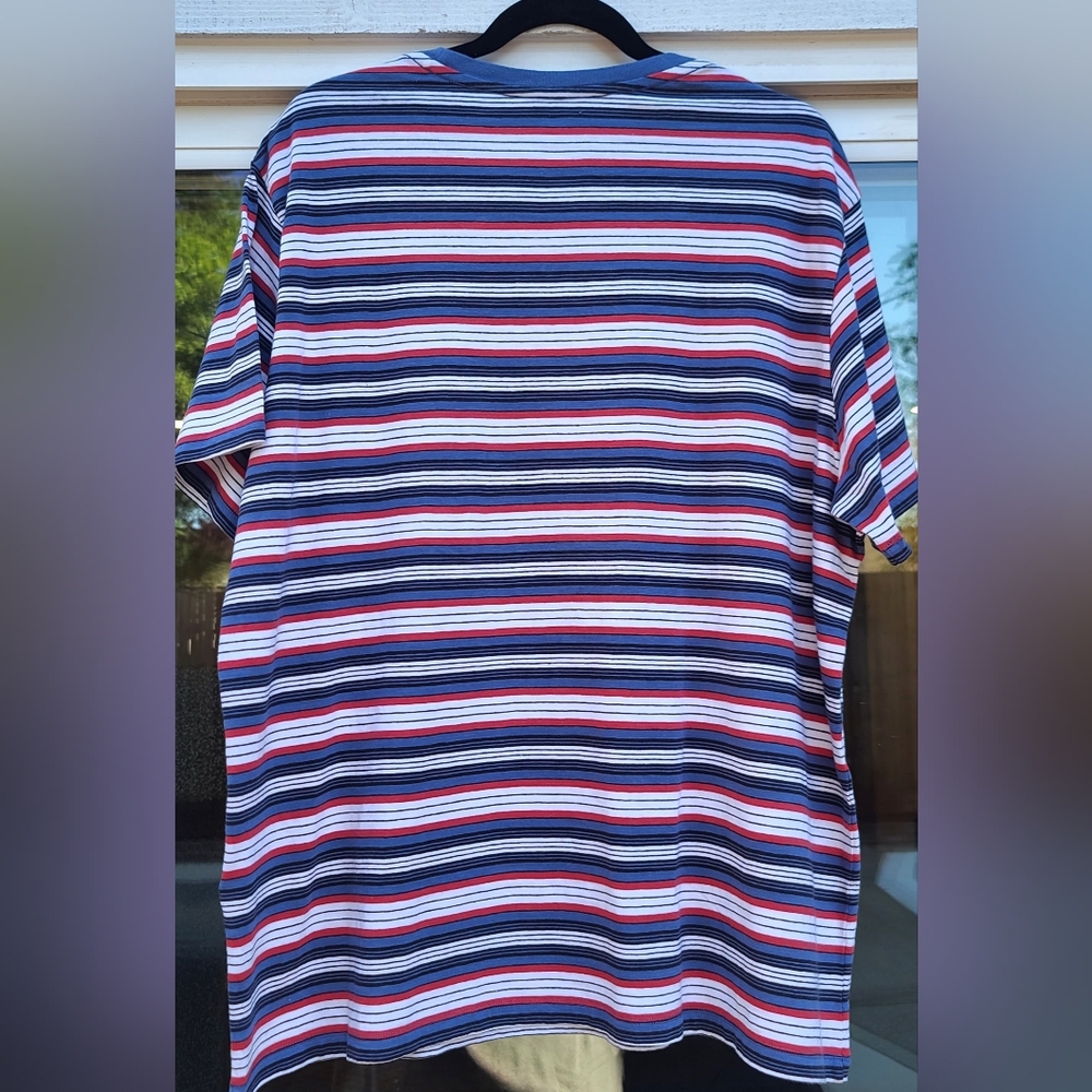 Men’s Levi’s Classic Pocket Striped Blue Red T-shirt - Size XL - Picture 5 of 17